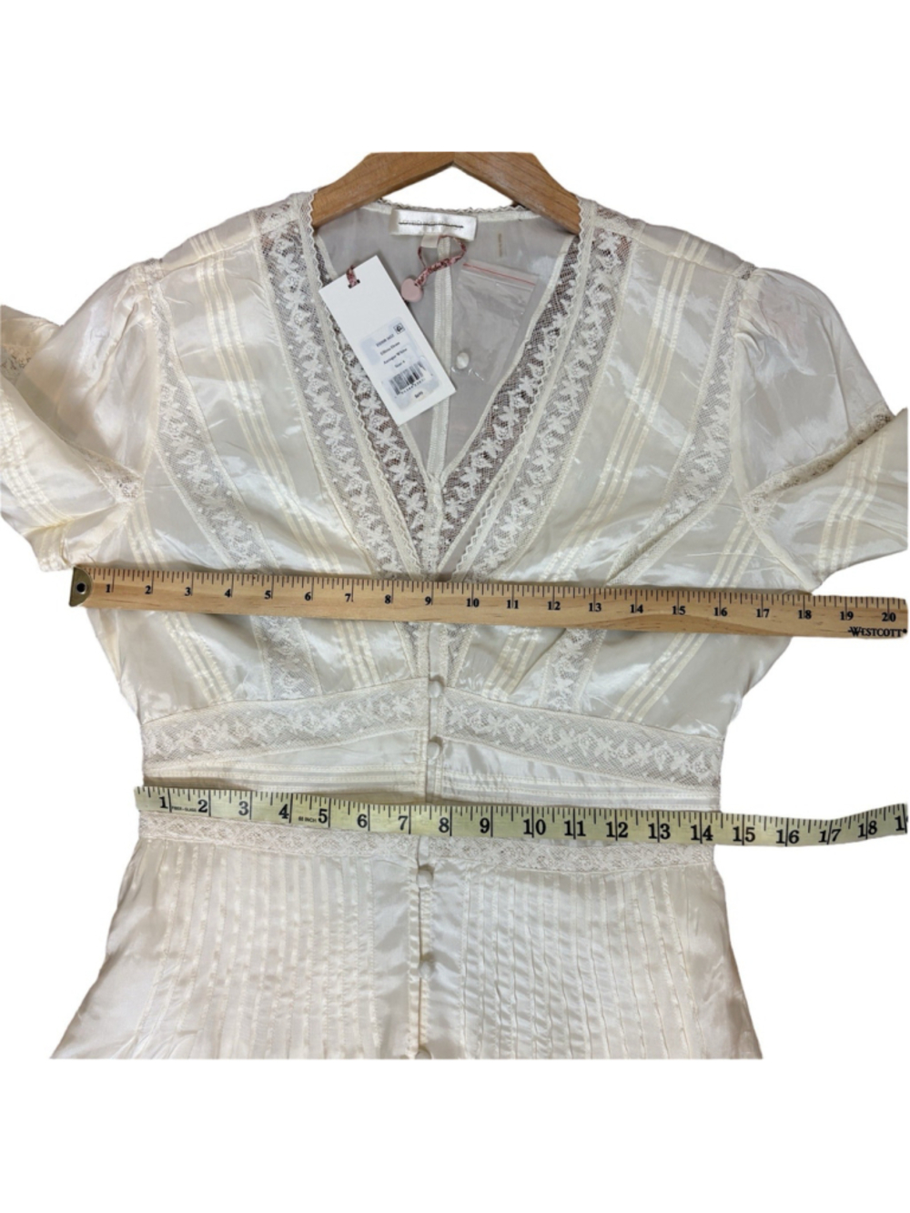 LoveShackFancy Ellitia Maxi Dress Victorian Lace Button Front Ivory NWT Size 4 - Picture 8 of 15